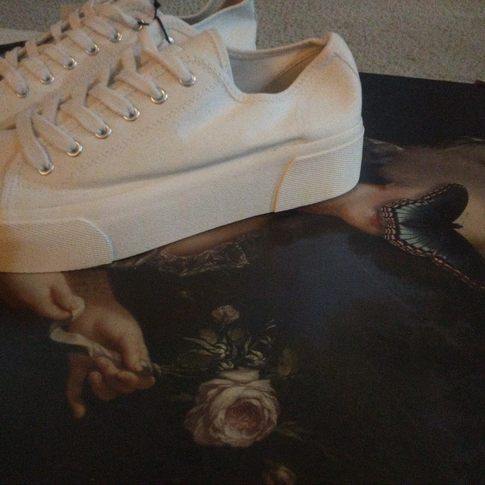 White platform Sneakers. Purchased in U.K . H.M